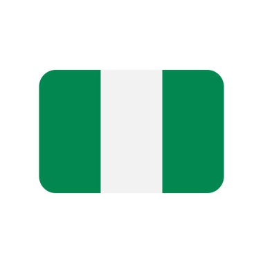 Nigeria vector flag with rounded corners isolated on white background