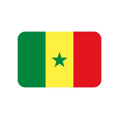 Senegal vector flag with rounded corners isolated on white background