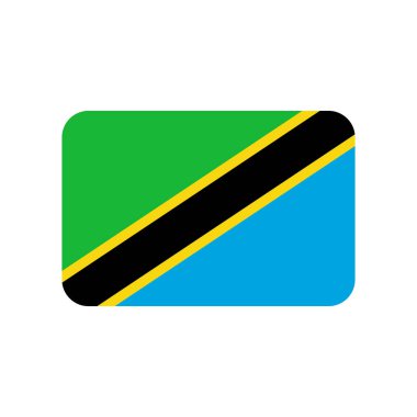 Tanzania vector flag with rounded corners isolated on white background