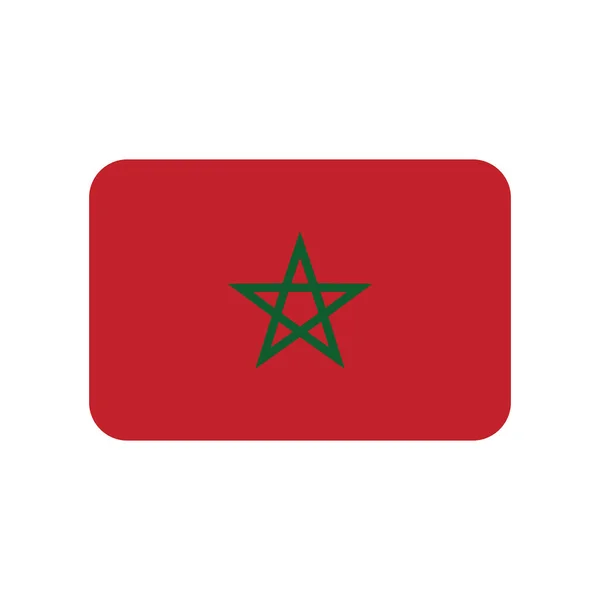 Morocco Vector Flag Rounded Corners Isolated White Background — Vetor de Stock