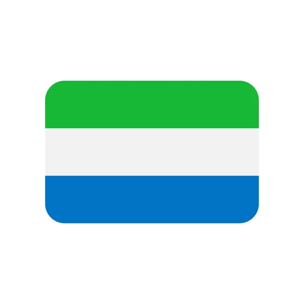 Sierra Leone Vector Flag Rounded Corners Isolated White Background — стоковый вектор