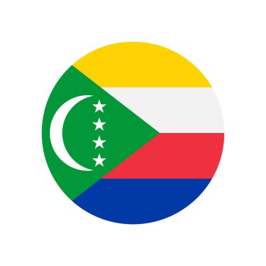 Comoros vector flag circle isolated on white background