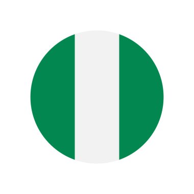 Nigeria vector flag circle isolated on white background