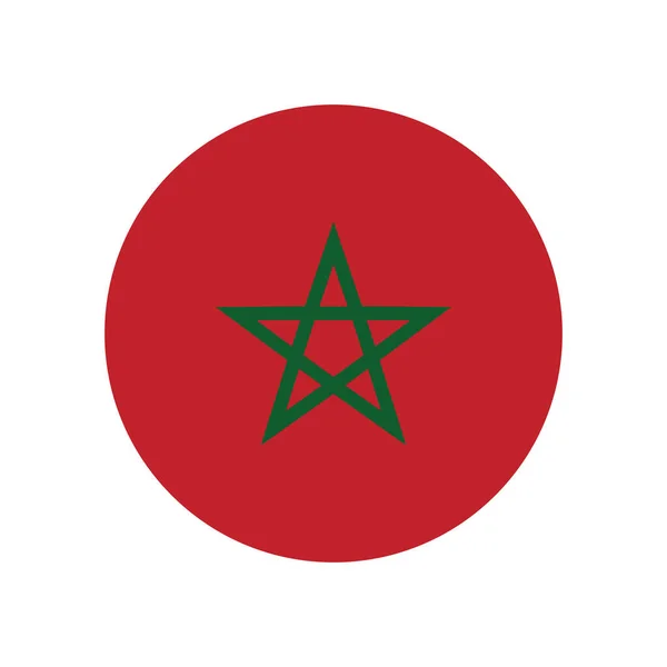 Morocco Vector Flag Circle Isolated White Background — Vetor de Stock