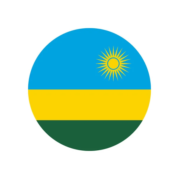 Rwanda Vector Flag Circle Isolated White Background — Stockvector
