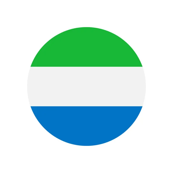 Sierra Leone Vector Flag Circle Isolated White Background —  Vetores de Stock