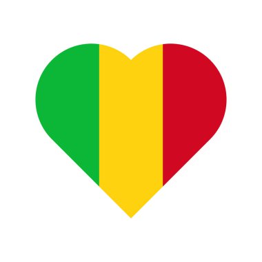 Cezayir vektör kalbi beyaz arkaplanda izole edildi