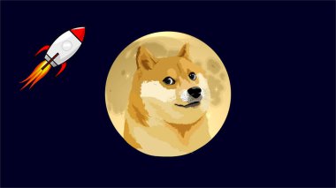 Dogecoin şifreli para birimi. Aylı Dogecoin. Ay Valisi