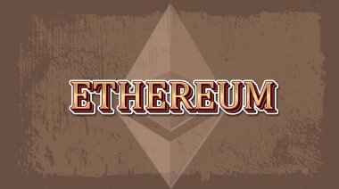 3D Ethereum ETH bayrağı. ETH para kripto para kavramı pankart arkaplanı.