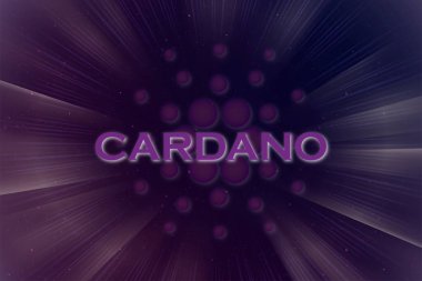 Cardano (ADA) kripto para birimi sembolü. Engelleme teknolojisi.
