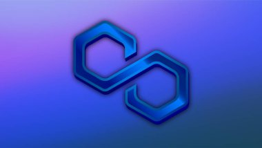 Çokgen kripto para birimi dijital ödeme sistemi engelleme konsepti. Soyut arkaplanda çokgen.