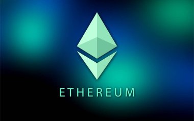 Ethereum ETH bayrağı. ETH para kripto para kavramı pankart arkaplanı.