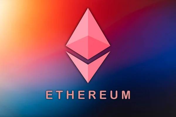 Ethereum Eth Banderoll Eth Mynt Cryptocurrency Koncept Banner Bakgrund — Stockfoto