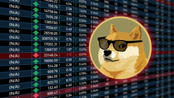 Dogecoin Doge Banner Doge Coin Cryptocurrency Concept Banner Background — Stock Photo, Image