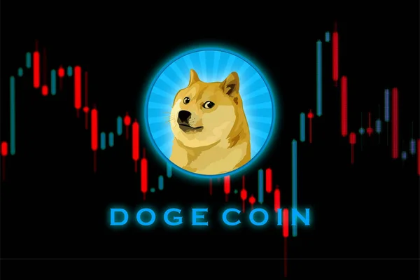 Dogecoin Doge Banderoll Doge Mynt Cryptocurrency Koncept Banner Bakgrund — Stockfoto