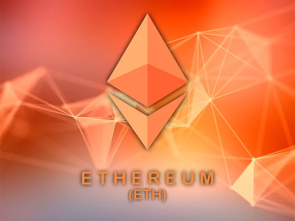 Ethereum Eth Banderoll Eth Mynt Cryptocurrency Koncept Banner Bakgrund — Stockfoto