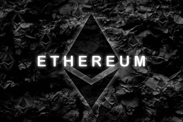 Ethereum Eth Zászló Eth Érme Cryptocurrency Koncepció Banner Háttér — Stock Fotó