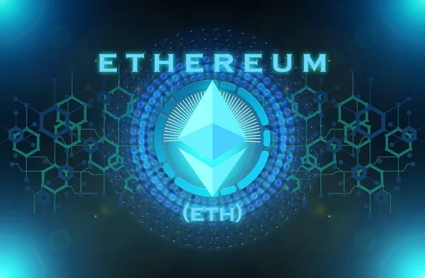 Ethereum 2.0 ETH bayrağı. ETH para kripto para kavramı pankart arkaplanı.