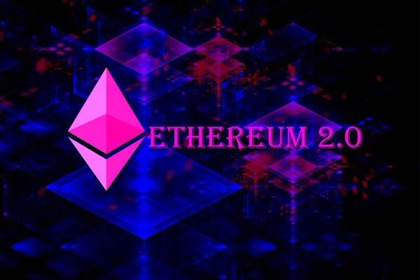 Ethereum Eth Banner Eth Coin Cryptocurrency Concept Banner Background — Stock Photo, Image