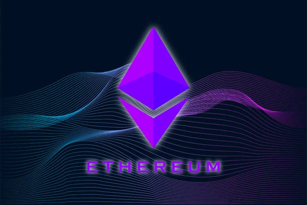 Ethereum Ethバナー Ethコイン暗号通貨コンセプトバナーの背景 — ストック写真