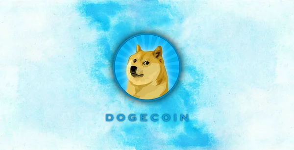 Doge Coin Symbole Avec Crypto Monnaie Thème Fond Design — Photo