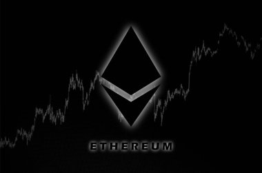 Ethereum ETH bayrağı. ETH para kripto para kavramı pankart arkaplanı.