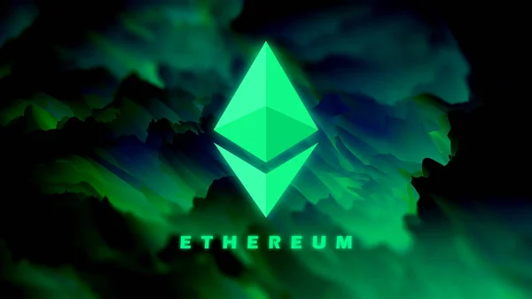 Ethereum Eth Banner Eth Coin Kryptowährungskonzept Banner Hintergrund — Stockfoto