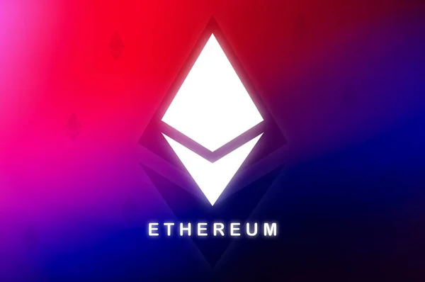 Ethereum Eth Zászló Eth Érme Cryptocurrency Koncepció Banner Háttér — Stock Fotó