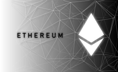 Ethereum ETH bayrağı. ETH para kripto para kavramı pankart arkaplanı.