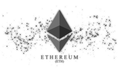 Ethereum ETH bayrağı. ETH para kripto para kavramı pankart arkaplanı.