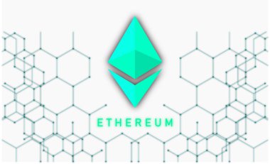 Ethereum ETH bayrağı. ETH para kripto para kavramı pankart arkaplanı.