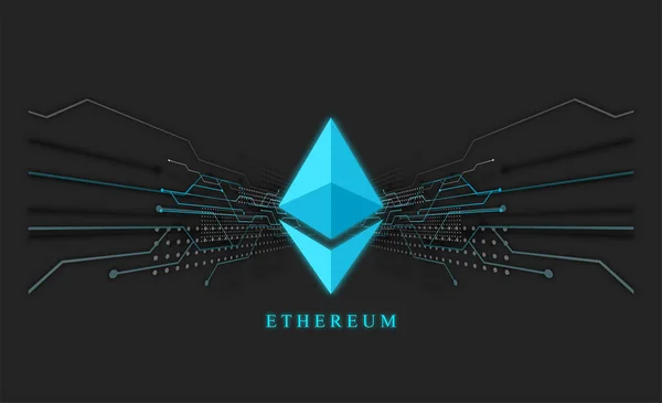 Ethereum Eth Banner Eth Coin Cryptocurrency Concept Banner Background — Stock Photo, Image