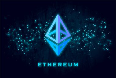 Ethereum ETH bayrağı. ETH para kripto para kavramı pankart arkaplanı.