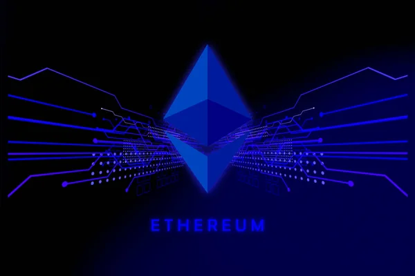 Ethereum Eth Banner Eth Monedă Criptomonedă Concept Banner Fundal — Fotografie, imagine de stoc