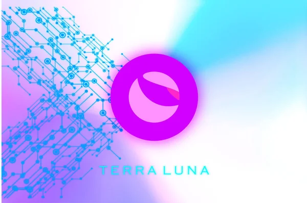 Terra Luna kripto para birimi. Soyut arkaplanda Luna. 