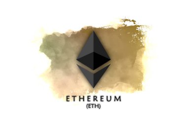 Ethereum ETH bayrağı. ETH para kripto para kavramı pankart arkaplanı.