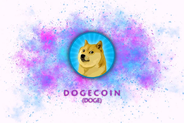Bannière Dogecoin Doge Doge Pièce Crypto Monnaie Concept Bannière Fond — Photo
