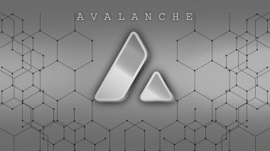 Avax kripto döviz bayrağı. Çığ AVAX bayrağı. AVAX madeni para kripto para kavramı pankart arkaplanı.
