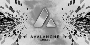 Avax kripto döviz bayrağı. Çığ AVAX bayrağı. AVAX madeni para kripto para kavramı pankart arkaplanı.