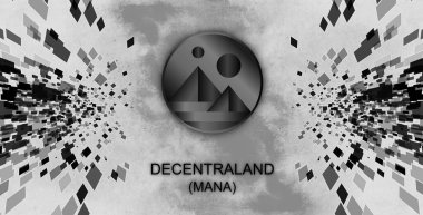 Mana crypto currency. Mana coin background.Mana on abstract background. clipart