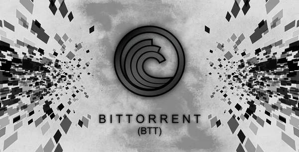 Bittorrent pankartı. Btt bozuk para kripto para konsepti afiş arkaplanı.