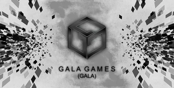 Gala Oyunları, GALA kripto para birimi sembolü ve soyut arkaplan üzerine metin