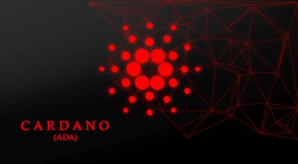 Cardano ADA para sembolü şifreli para birimi temalı arkaplan tasarımı