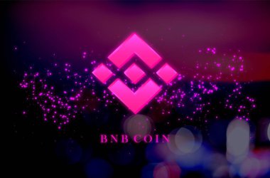 Soyut arkaplan üzerinde BNB logosu ve metin. BNB şifreleme para birimi simgesi.