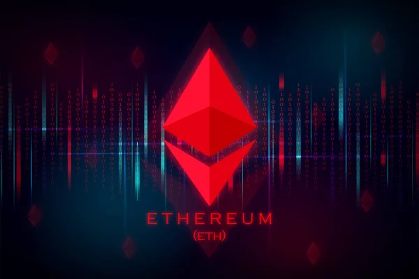 Ethereum ETH bayrağı. ETH para kripto para kavramı pankart arkaplanı.
