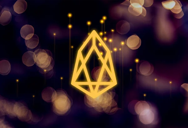 Eos Crypto Currency Eos Stone Background Eos — Stock Photo, Image