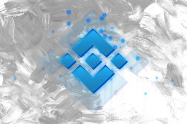 Soyut arkaplanda BNB logosu. BNB şifreleme para birimi simgesi.