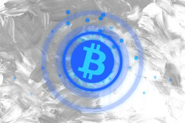 Bitcoin BTC pankartı. BTC para kripto para kavramı pankart arkaplanı.