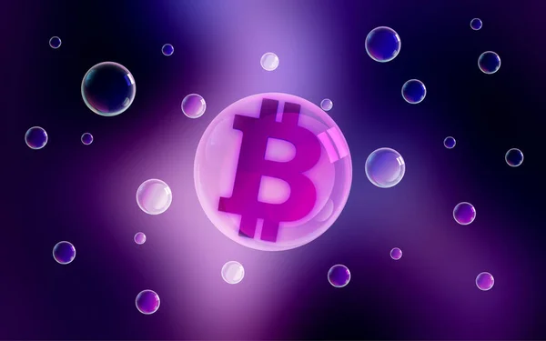 Баннер Bitcoin Btc Btc Coin Cryptocoin Concept Background Btc Bubble — стоковое фото