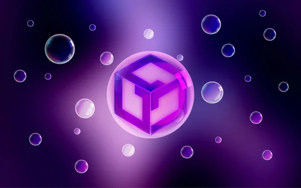 Gala Games Gala Cryptocurrency Symbol Abground Gala Bubble — 스톡 사진